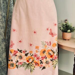 Liz-Claiborne Women's Pink and Orange Skirt A Line Floral Sz 12 Feminine Fairy